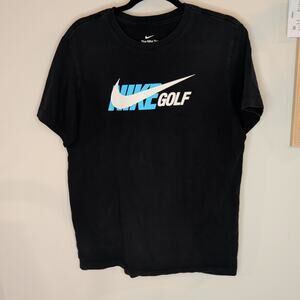 Nike Golf Black & Blue Graphic Logo Tee - Men's Size Medium
